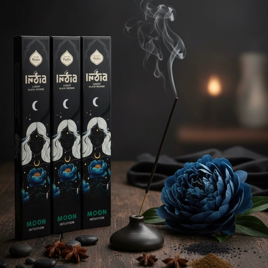 India Moon Intuition Luxury Black Incense