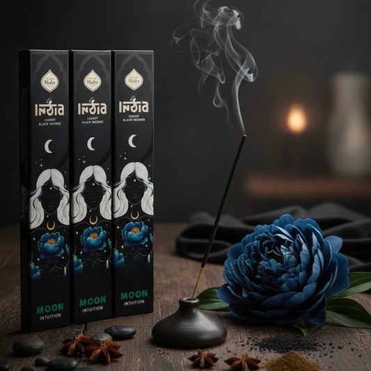 India Moon Intuition Luxury Black Incense